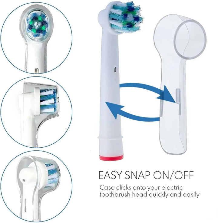 Capuchon transparent qui se clipse sur une tête de brosse ronde