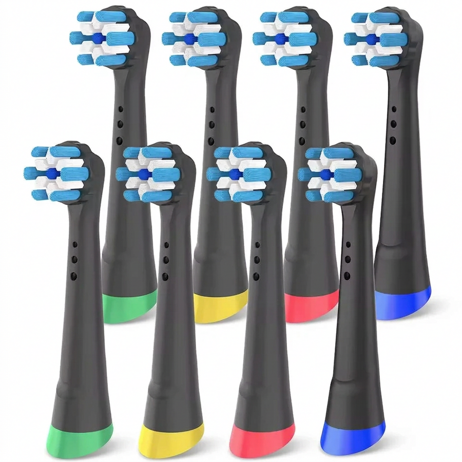 Oral-B iO compatible brush heads — on a white background