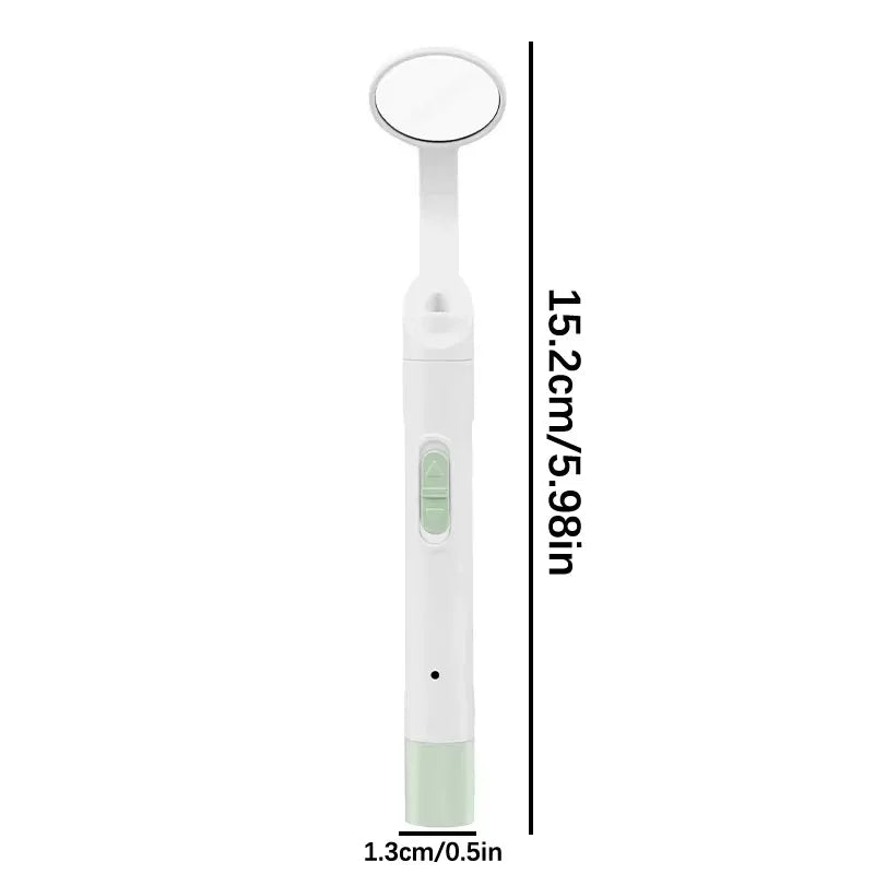 Miroir dentaire à LED blanc et vert, 15,2 cm de long pour 1,3 cm de diamètre