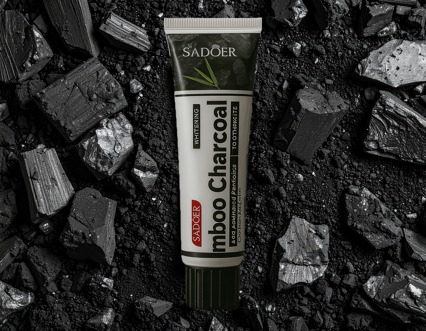 Poudre de charbon actif utilisée dans les dentifrices blanchissants