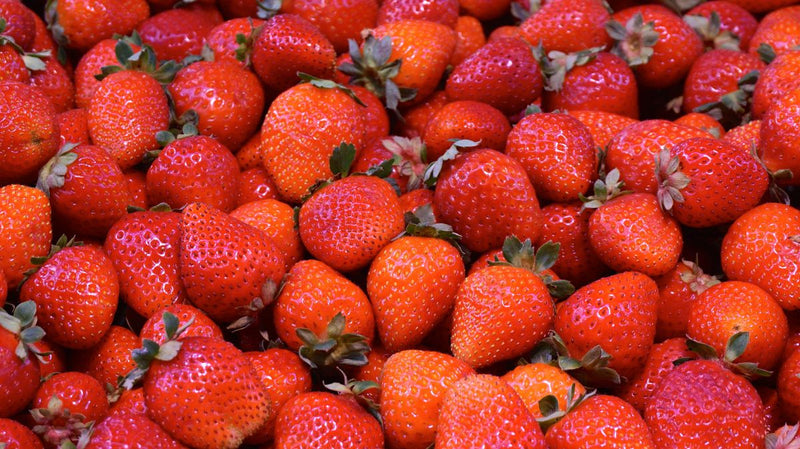 Fraises rouges mûres pour astuce de blanchiment des dents