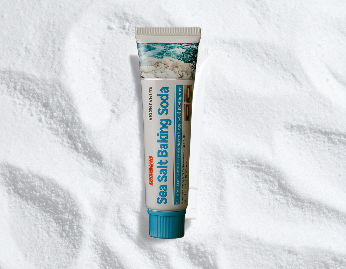 Dentifrice au sel marin et bicarbonate ÉclatDent sur fond d’embruns, la famille des dentifrices minéraux doux