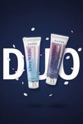 Pack Duo Ultra White ÉclatDent sur fond bleu nuit avec le mot DUO