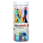 Soft kids’ toothbrushes — on a white background