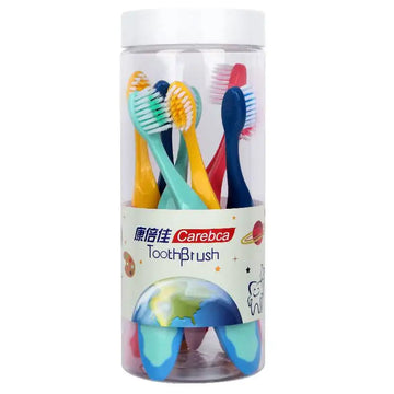 Soft kids’ toothbrushes — a colour for each child, pack of 8