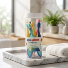 Soft kids’ toothbrushes — on a white marble tray in a bright bathroom