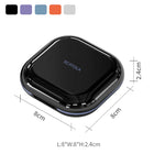 Black case diagram: about 8 × 8 cm and 2.4 cm high (other colours not sold here)