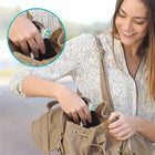 Electric toothbrush protected by its cover, slipped into a bag