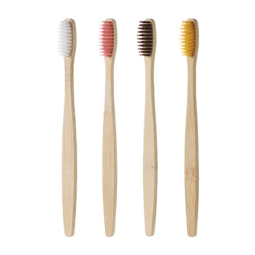 Brosses à dents en bambou — lot de 10, poils souples