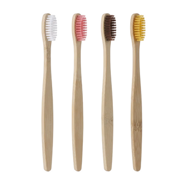 Bamboo toothbrushes — a bristle colour for everyone, pack of 10