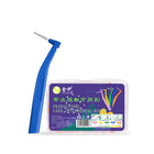 Brossettes interdentaires coudées 1,0 mm, manche bleue, boîte de 20 brossettes