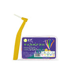 Brossettes interdentaires coudées 0,7 mm, manche jaune, boîte de 20 brossettes