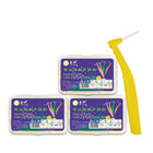 Brossettes interdentaires coudées 0,7 mm, manche jaune, boîtes de 60 brossettes