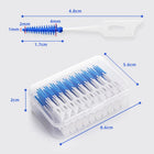 Dimension diagram: 4.8 cm pick, 1.7 cm bristled tip, 8.6 × 5.6 × 2 cm box