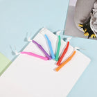 Manches rose, violet, bleu, vert, rouge et orange, têtes emboîtées (le vert n’est pas proposé en sachet)
