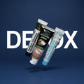 Pack Detox Naturel ÉclatDent sur fond bleu nuit avec le mot DETOX