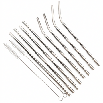 Reusable stainless steel straws — less contact with your front teeth