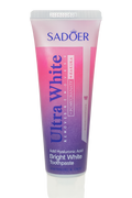 Dentifrice Ultra White Grenade et Sakura ÉclatDent, tube violet nacré à l'acide hyaluronique, vu de face
