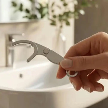 Porte-fil dentaire réutilisable en inox, à garnir de votre fil